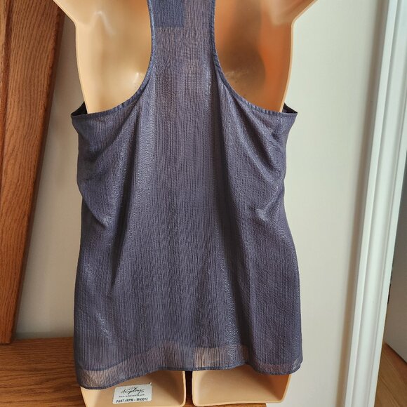 CLUB MONACO SHIMMER TANK SILK BLEND BLUISH GREY SIZE S - Picture 4 of 12
